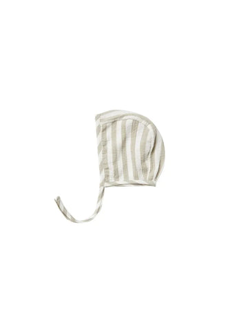 Rylee and Cru - Woven Baby Bonnet - Sage Stripe