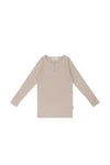 Jamie Kay - Organic cotton fine rib henley - rose