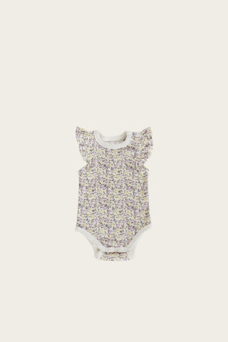 Jamie Kay Organic Cotton Frill Singlet Bodysuit - summer floral
